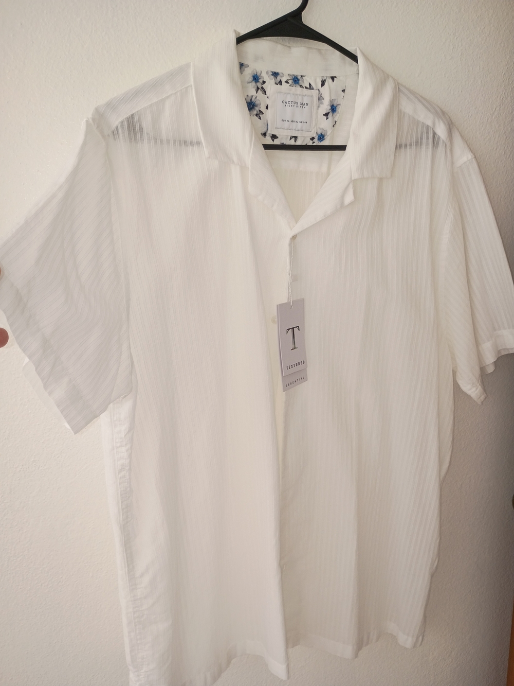 Cactus White Short-Sleeve Casual Button-Down Shirt